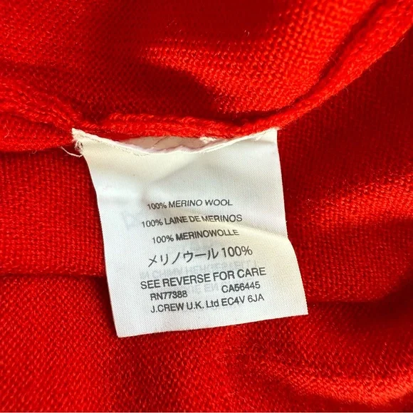 J Crew Red 100% Merino Wool Turtleneck Sweater Medium - Picture 7 of 7